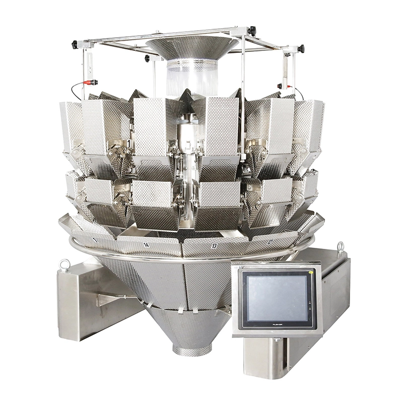 14heads multihead weigher with double door dimpled buckets 1
