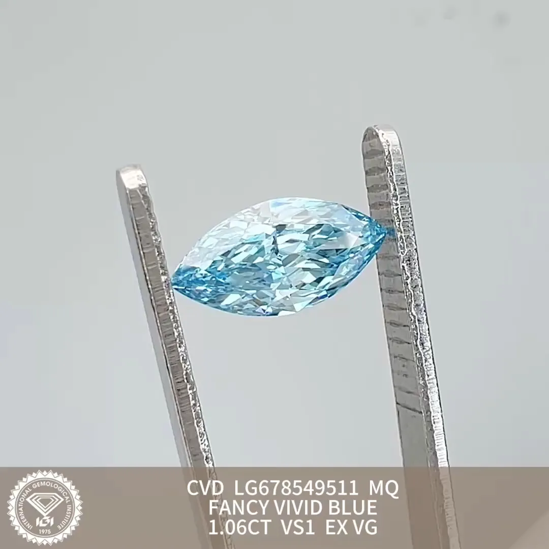 Makmal Biru Tumbuh Marquise Diamond