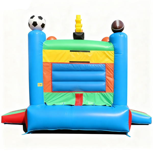 Juegos inflables con tobogán doble y casa inflable 6