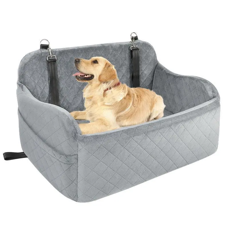 Certified Dog Car Seat Factory for Large/Medium Dog, Detachable Washable Travel Booster Seat Pet Seat with Storage Pockets 1