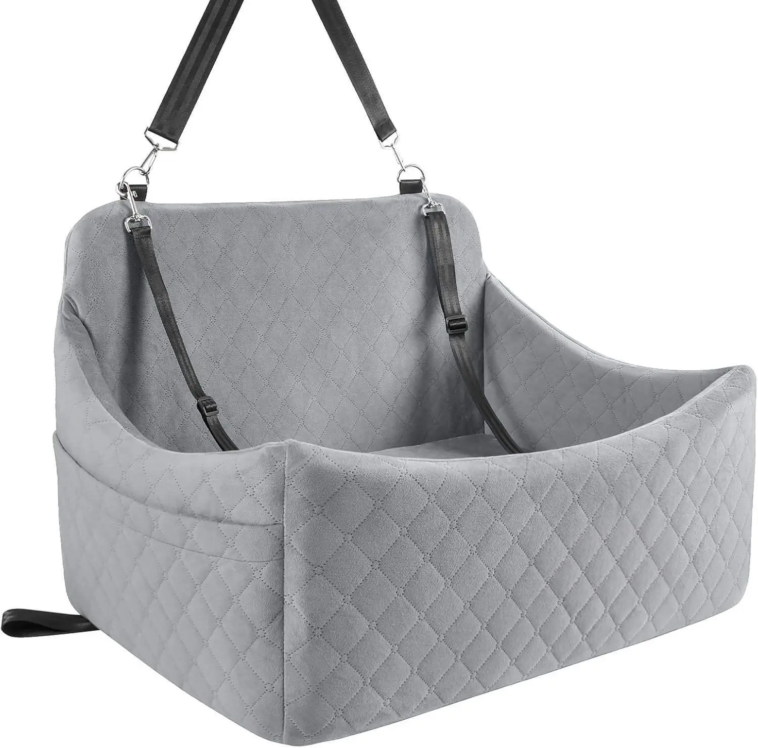 Certified Dog Car Seat Factory for Medium & Large Dogs , Memory Foam Cushion, Washable Cover, Safety Straps & Non-Slip Bottom 1