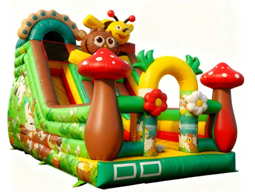 Bee Mushroom Garden Inflatable Slide Playground 1