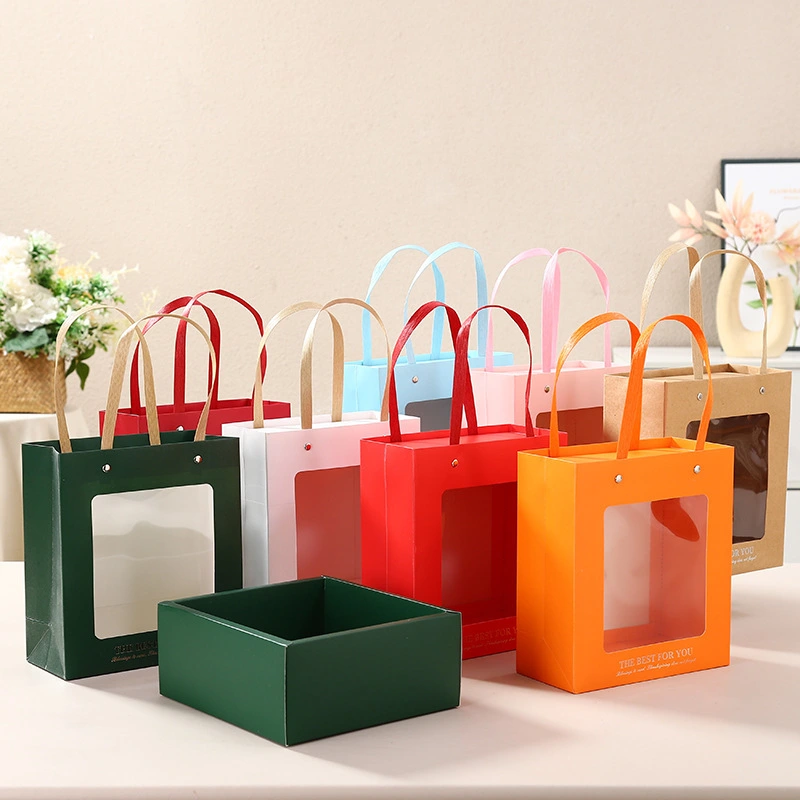 Hot Selling Color Printed window Gift Bags Manufacturers Wholesale 1