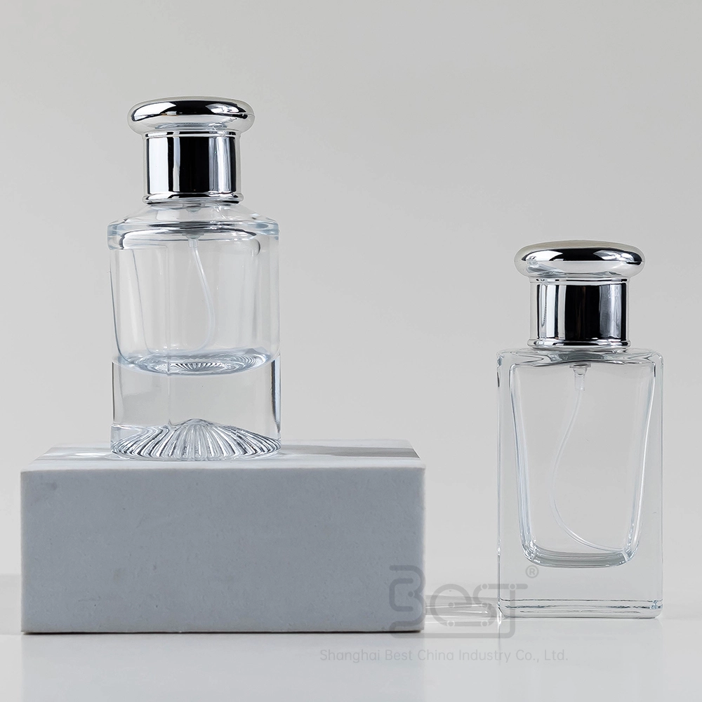 Flacone di profumo quadrato in vetro di lusso - 30 ml e 50 ml con confezione personalizzata BEST-23319 1