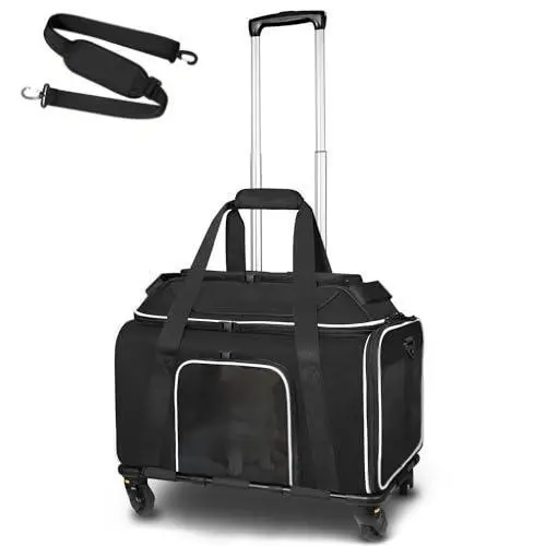 Top-Expandable Pet Carrier 17x12x8.5 Inches Soft-Sided Carrier for Small Cats and Dogs with Locking Safety Zippers and Anti-Scratch Mesh 1