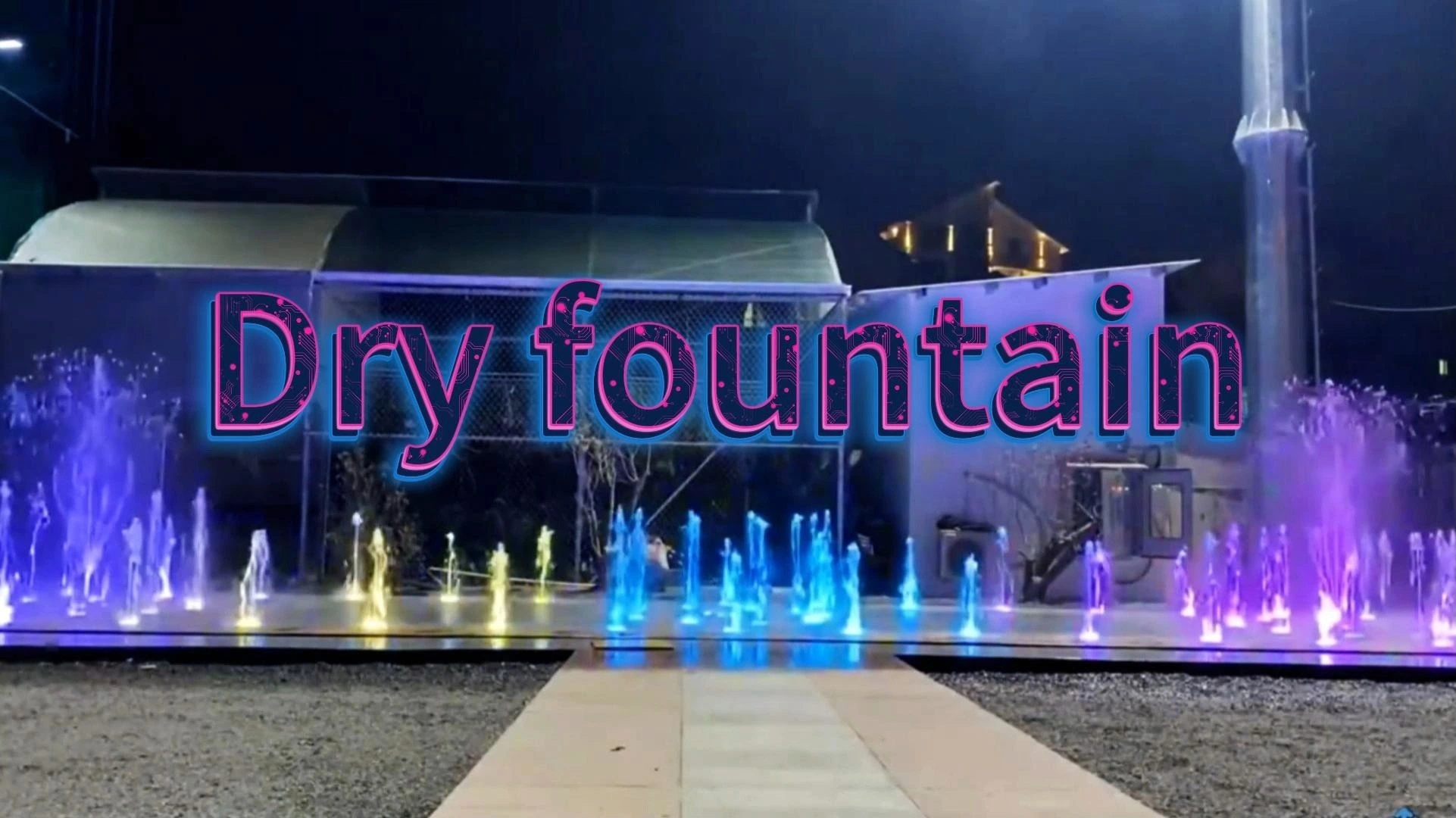 Water Crown Commercial Plaza Dry Fountain with LED Lighting Effects 1