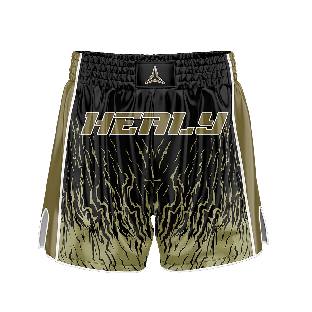 Golden Crack-Like Boxing Shorts para sa Mga Lalaki Makapangyarihang Madaling Magsuot ng Mature Free Fighting Shorts Custom na Pag-eehersisyo ng Team 1