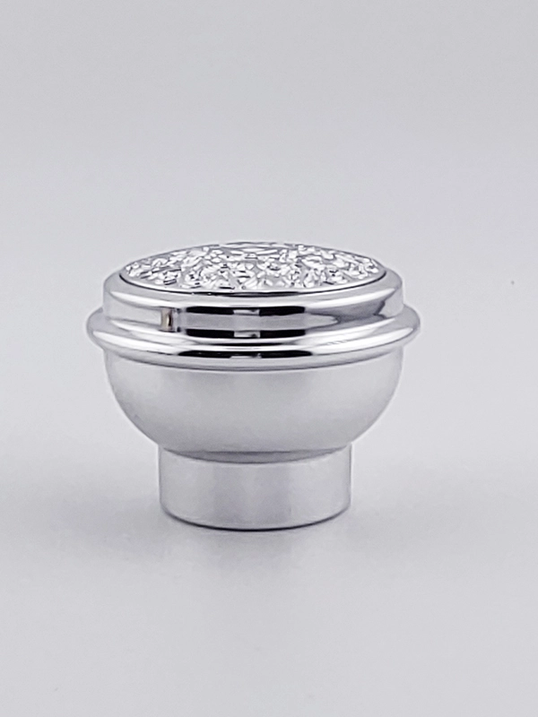 Fabricante de tapas de perfume con logotipo personalizado, tapas de botella de aluminio ABS de lujo, metal plateado, engarzadas, magnéticas, de zamac. 1