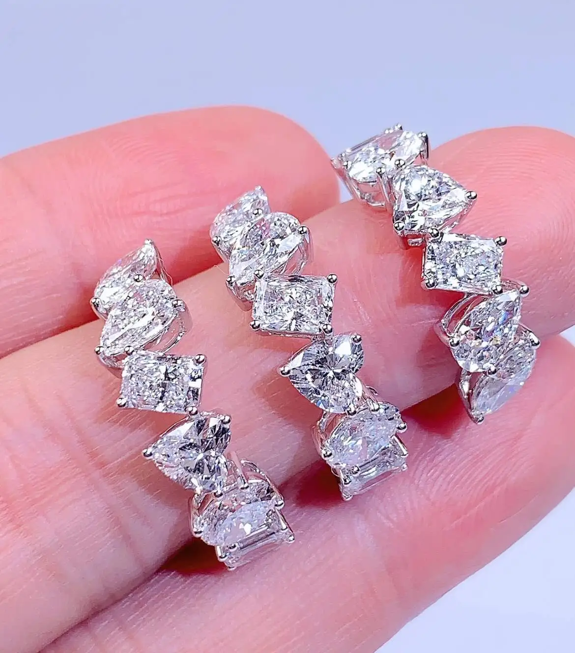 18K white gold lab diamonds ring 3.256ct special-shaped ring CVD 1