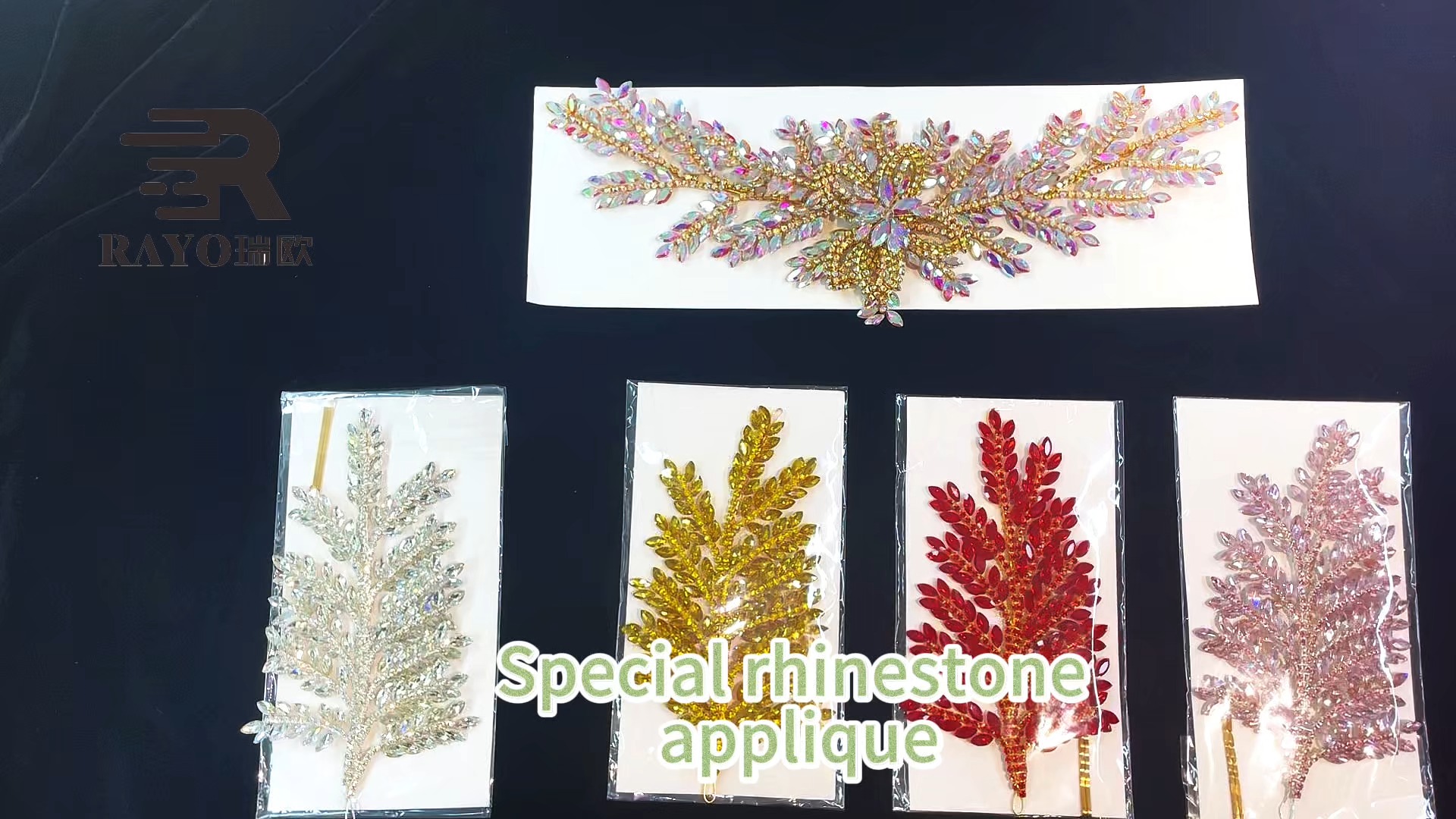 News Shapes Of Rhinestone Appliques Golden Shadow Color For Hoodies 