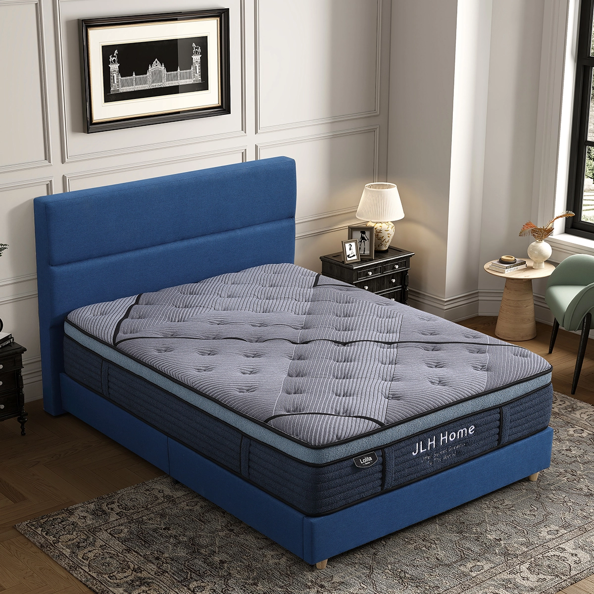 34PB-54 Premium Memory Foam Matratze Sojafaser Lady S Taschenfederkernmatratzen mit Schaumstoffummantelung - JLH Home 1