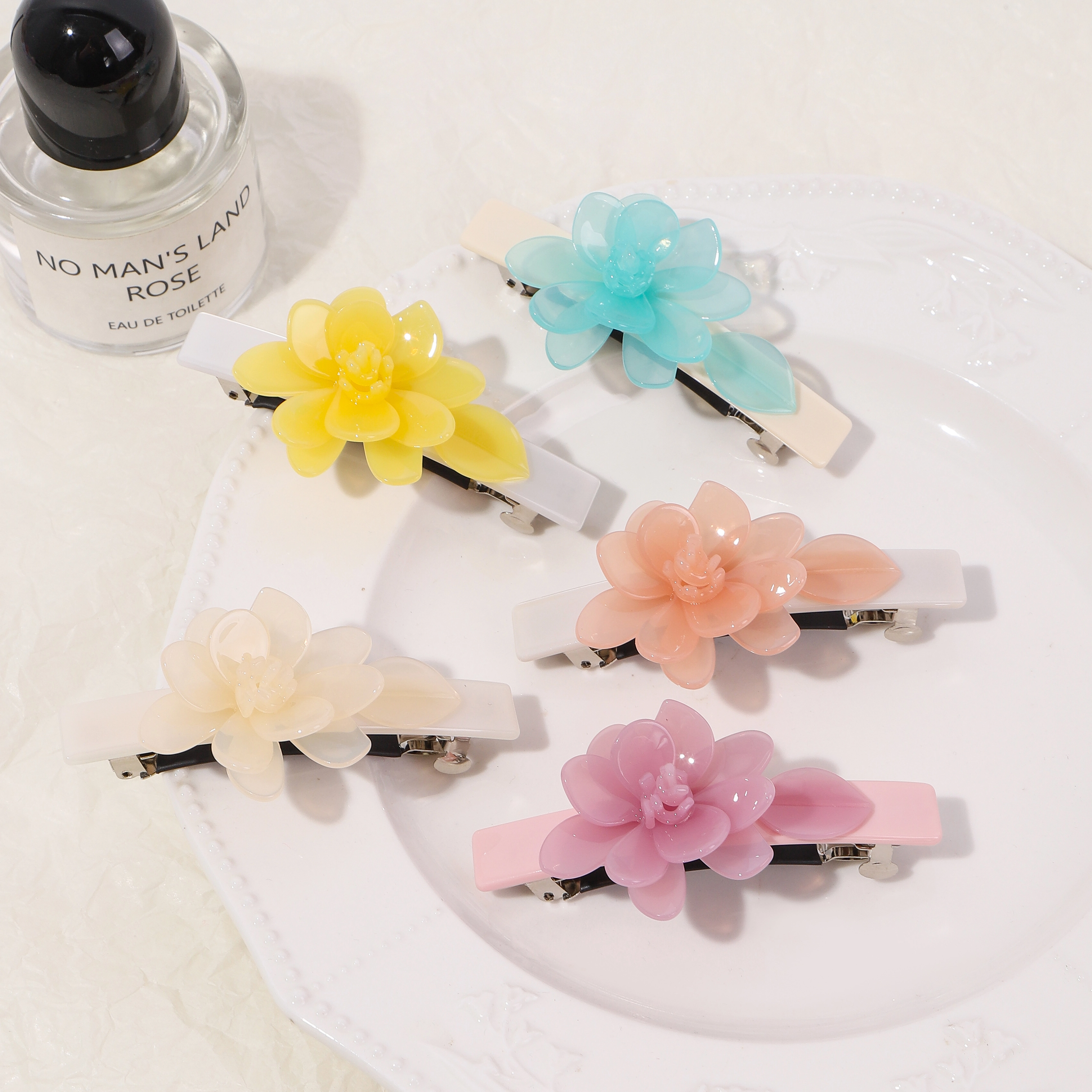 Haarspangen aus Essigsäure, Haarspangen mit Blumenmuster, Haarnadeln für Pferdeschwänze, Haaraccessoires für Damen 1