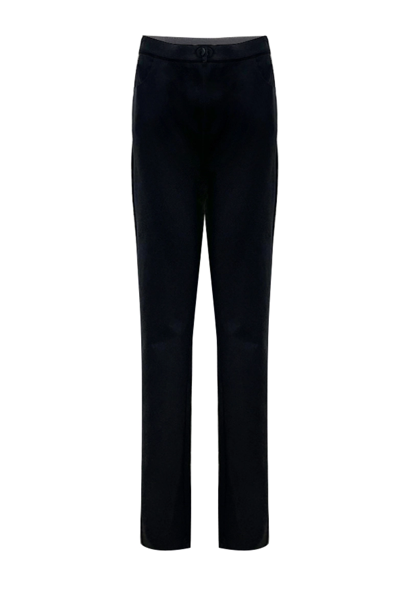 Women's Black Slim-Fit Pants With Pockets Vepeen Apparel 1