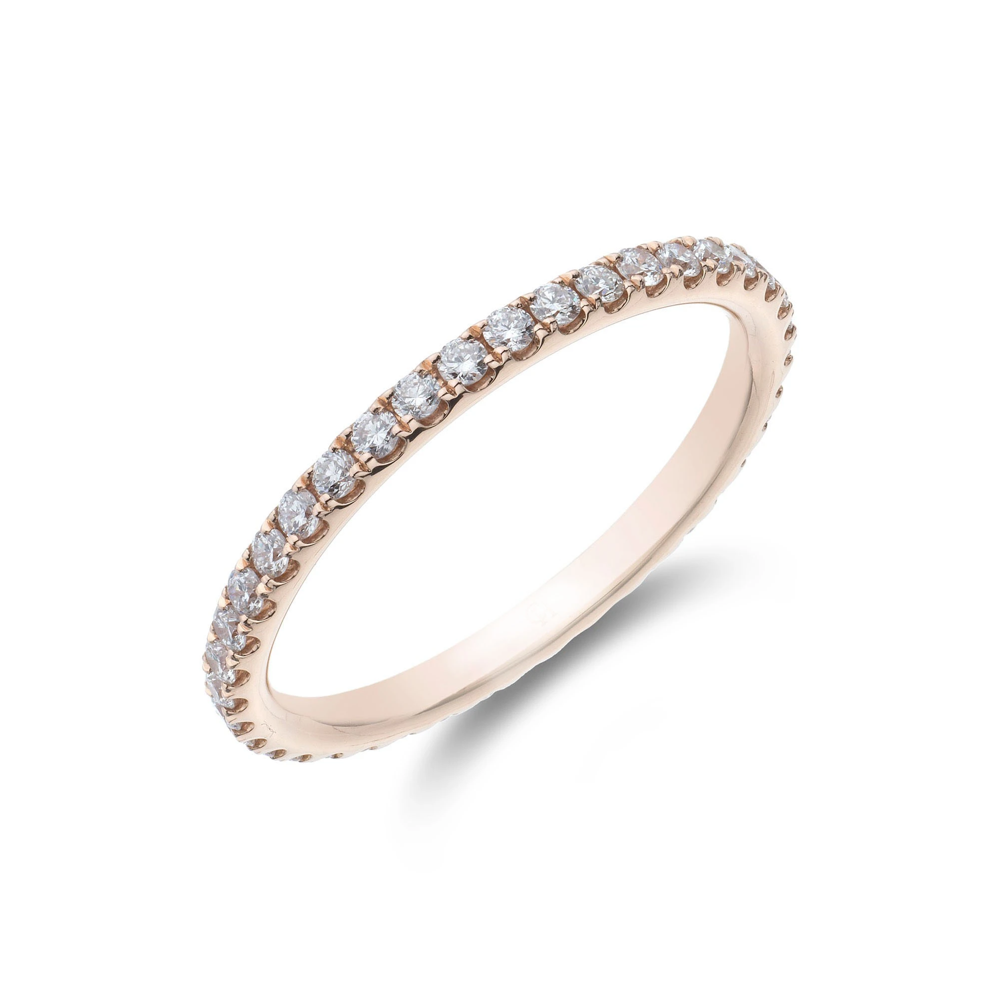 Excellent 18ct Rose Gold Lab Grown Round Brilliant Cut High Clarity Diamond Eternity Ring 1