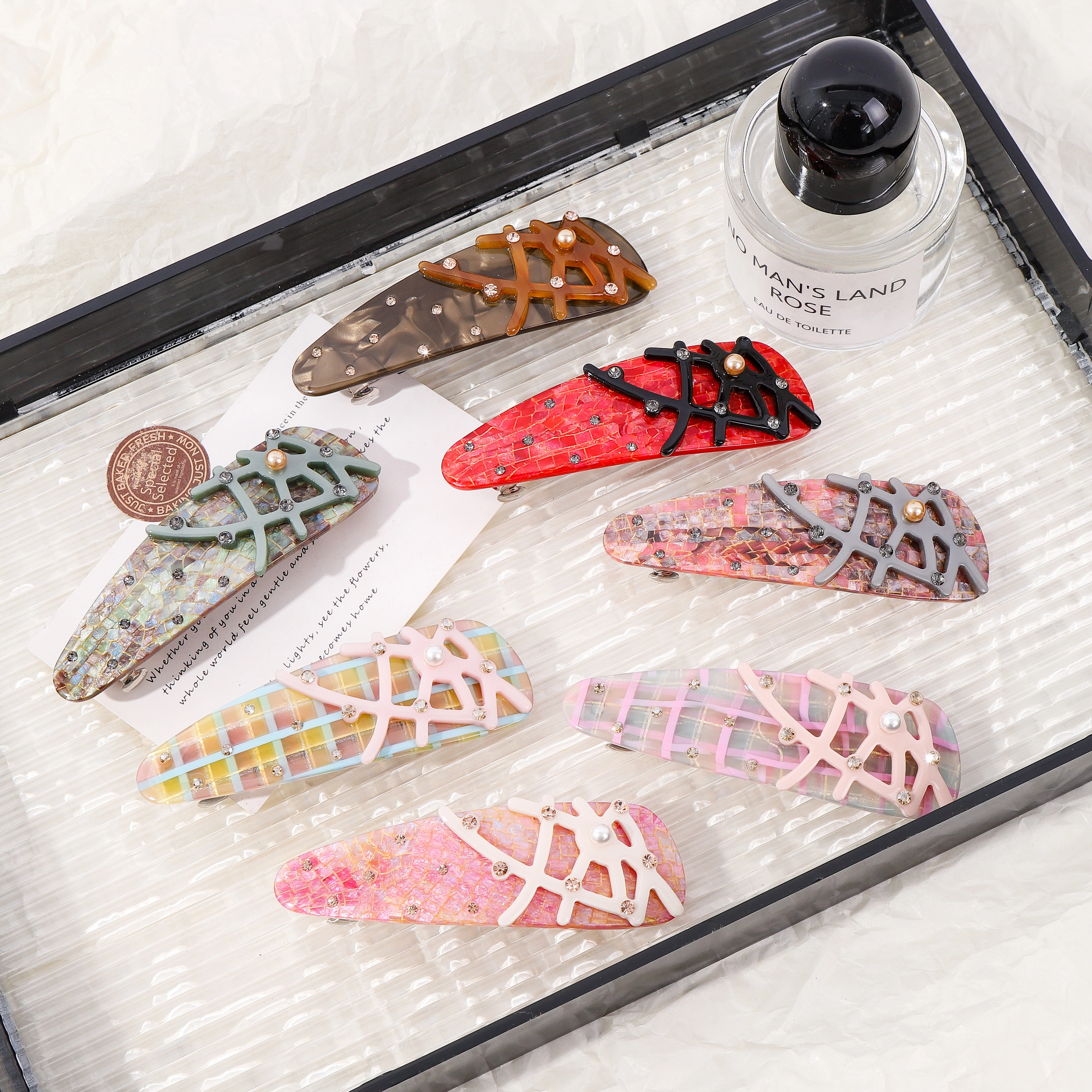 Haarspangen mit kariertem Essigsäuremuster für Damen, Haarnadeln 1