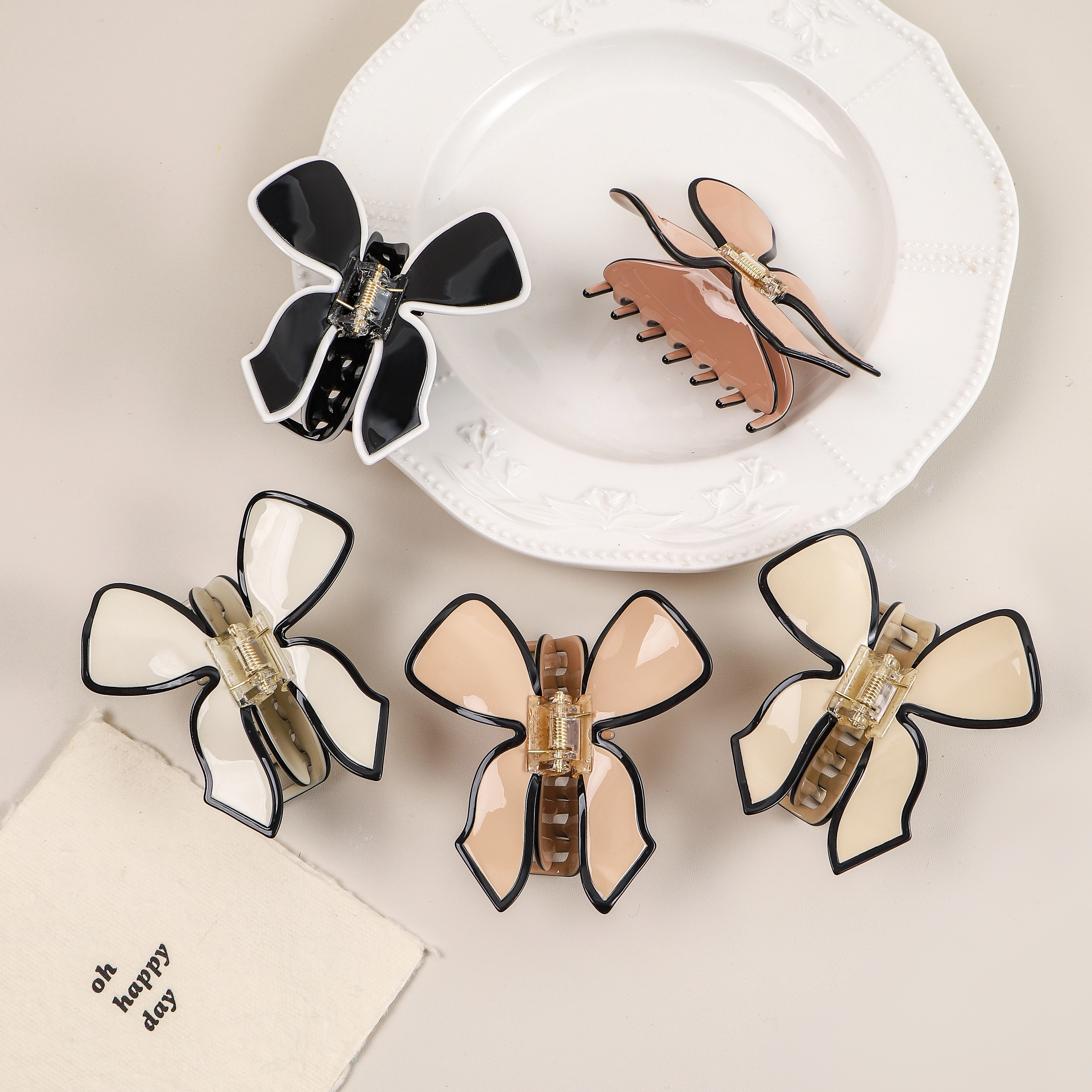 Acetic acid butterfly hair clip women's shark clip back hair accessory 1