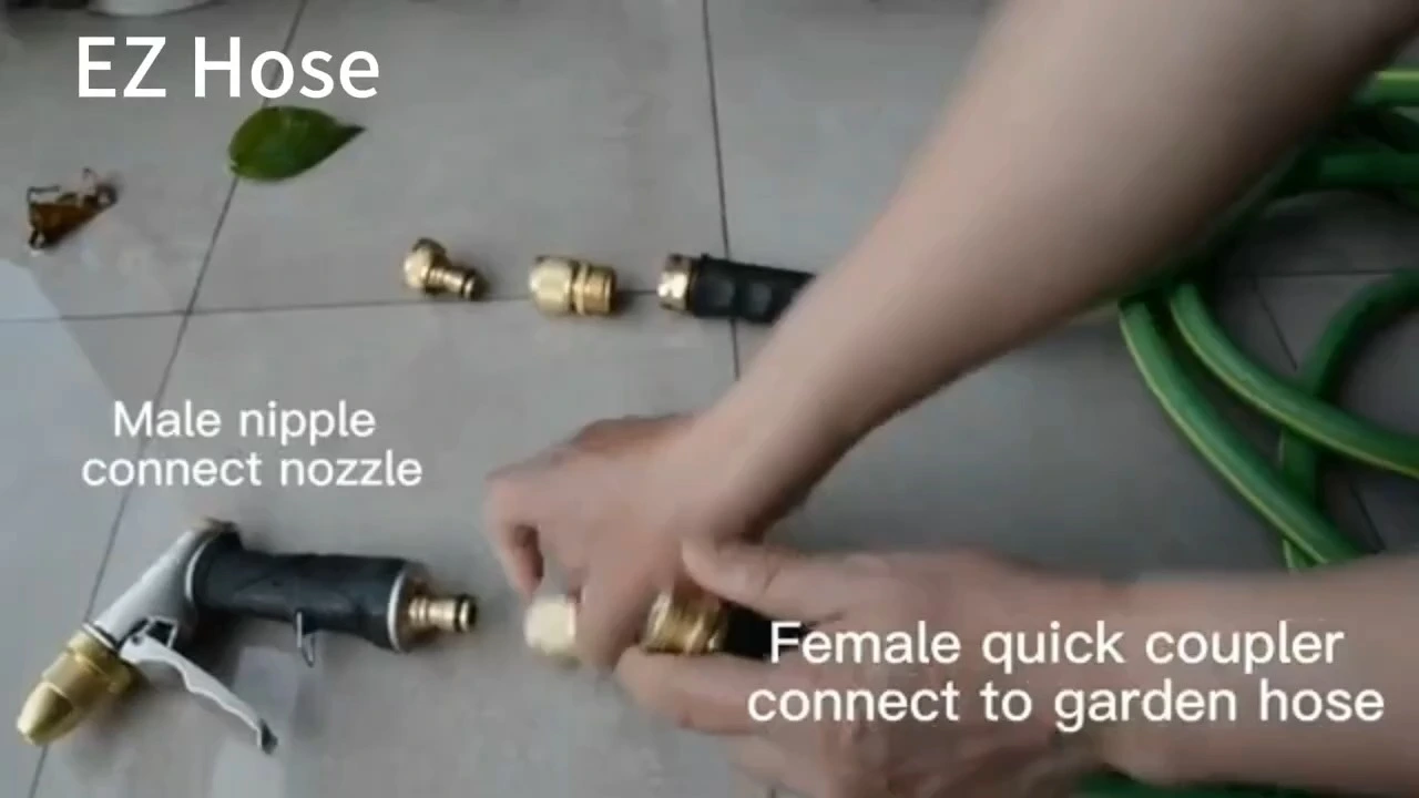 Mangueira de jardim de venda quente, durável, de PVC, sem dobras, para água pesada, com conexões de latão 1