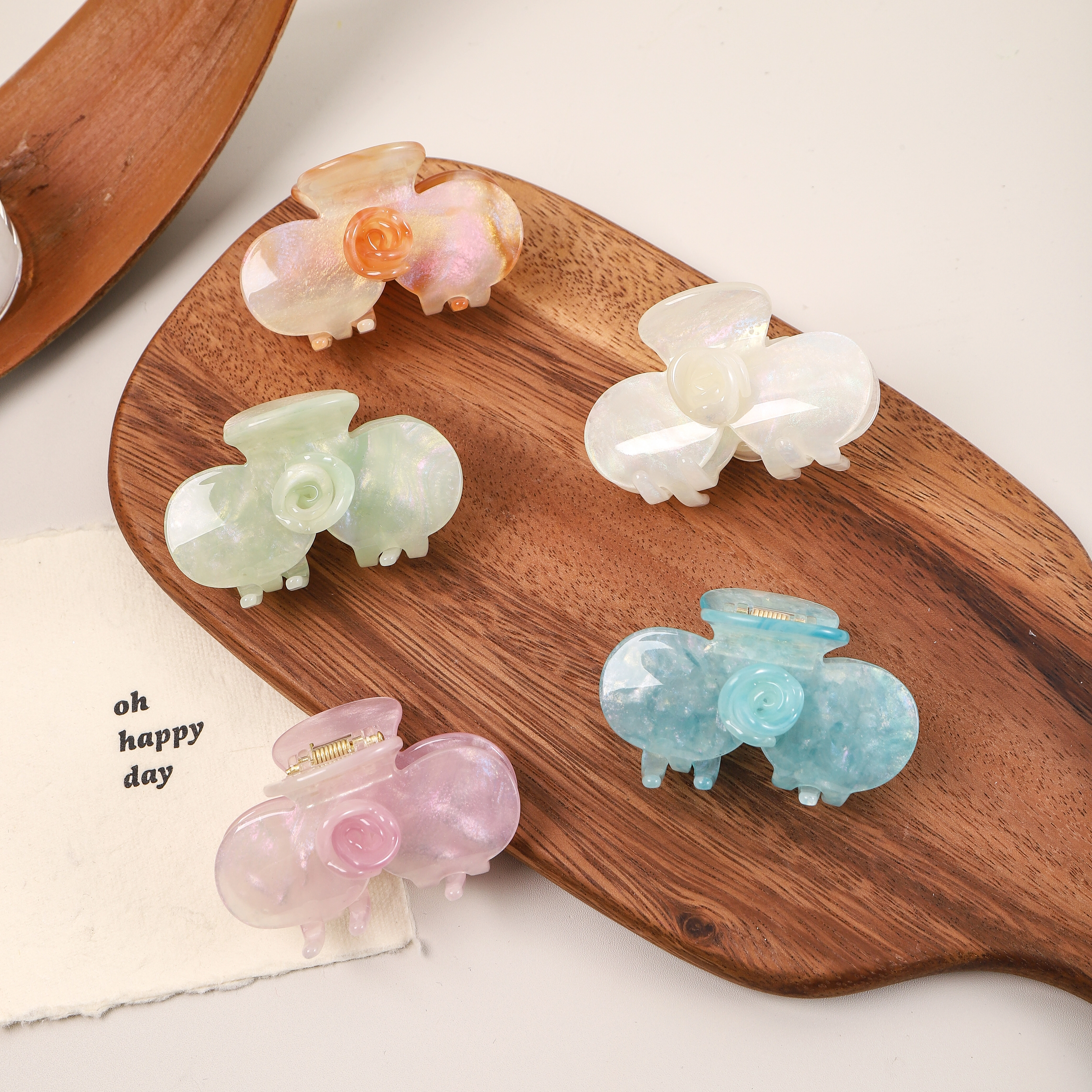 Haarspange in Form einer Essigsäureblume, kleine Haifisch-Haarspange für Damen-Haarknoten. 1