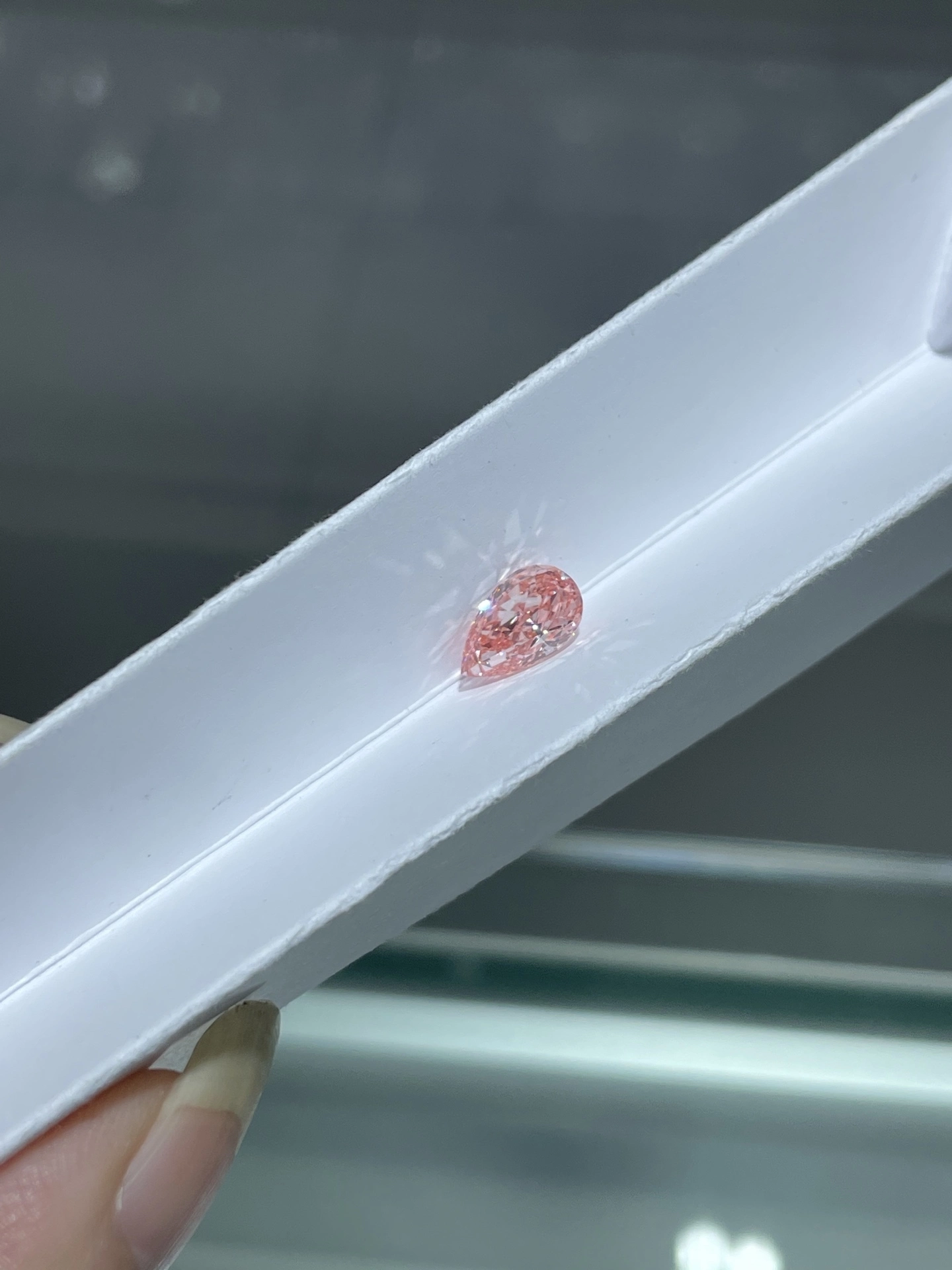 Fancy Intense Pink Lab Grown Excellent Pear Cut VS1 Clarity 2.00ct  Diamond 1