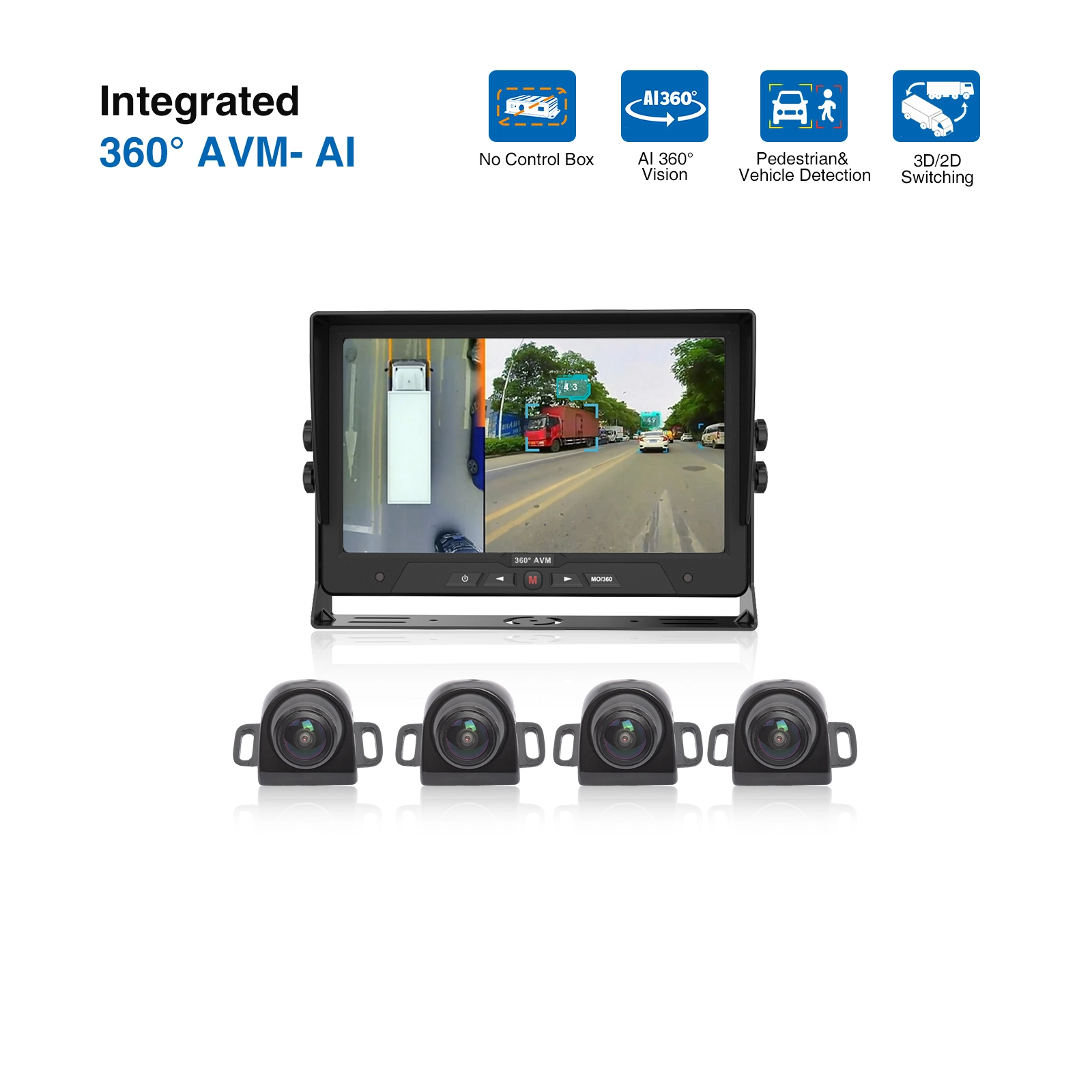 All in one AI 360° Around View Monitor System with 10.1-inch Screen 1