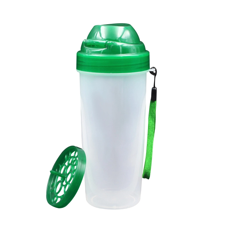 550ml new shaker bottle custom water bottle With plastic sieve lanyard 1