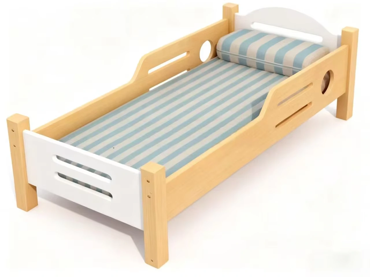 Popular White Sturdy Wooden Single & Bunk Bed Children's Bed Modern & Simple Kids' Furniture Sets for Bedroom 1