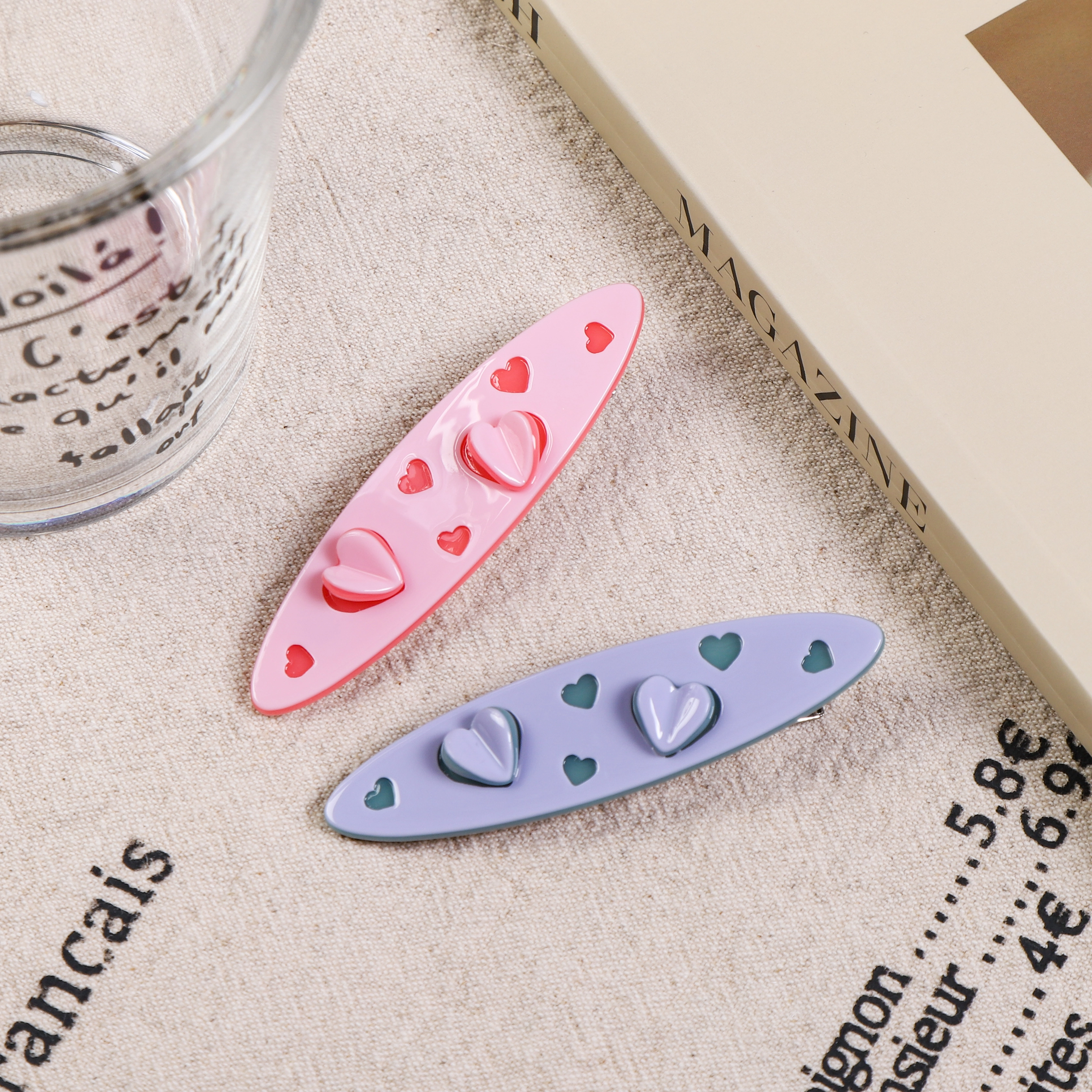 Herzförmige Haarspange aus Essigsäure für Damenhaaraccessoires 1