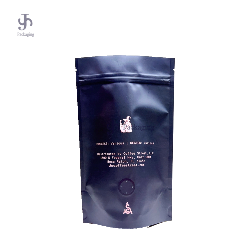 Custom Printed Matt Aluminum Foil Stand UP Coffee Bag With Zipper and Valve 1