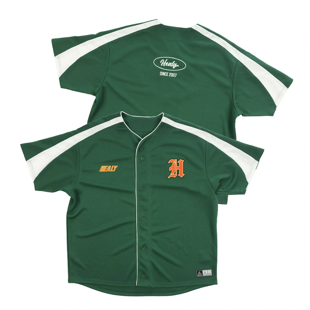 Bluzë bejsbolli me kopsa përpara HEALY, e personalizueshme, bluzë sportive retro, uniformë sportive premium e personalizuar për ekipin atletik 1