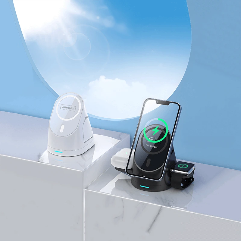 DQ08 Audrey 3 in 1 15W  Stand Wireless charger 1