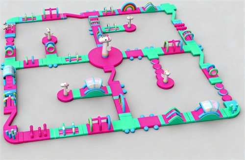 Parque acuático inflable flotante con temática de unicornios para niños 1