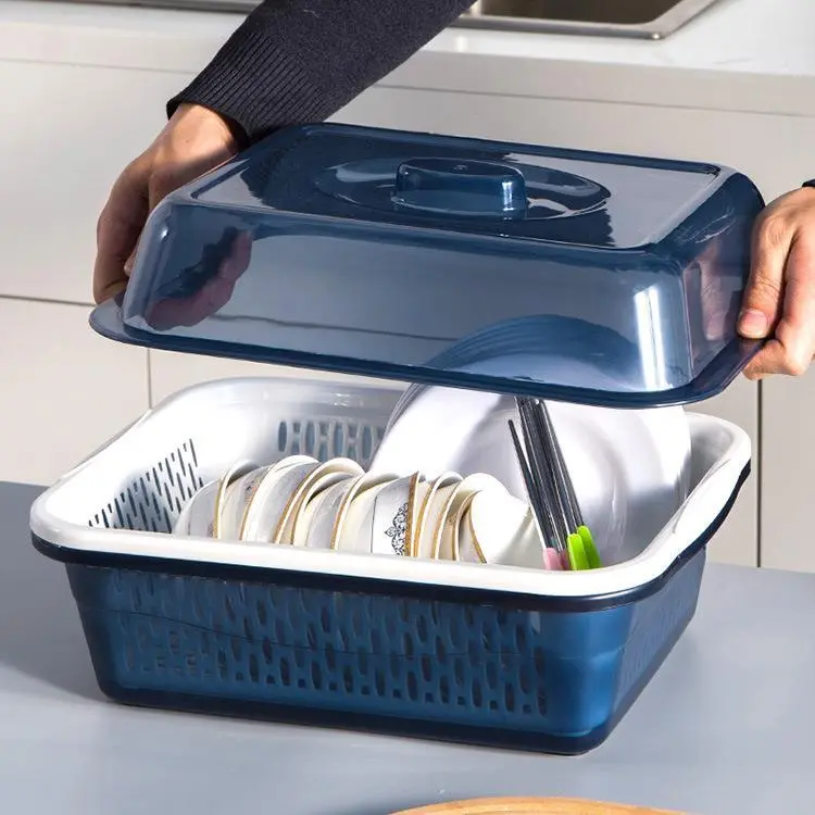 Hongxing Plastic Colanders Strainers, Kitchen Bowl and Dish Storage Rack Drain Basket 1