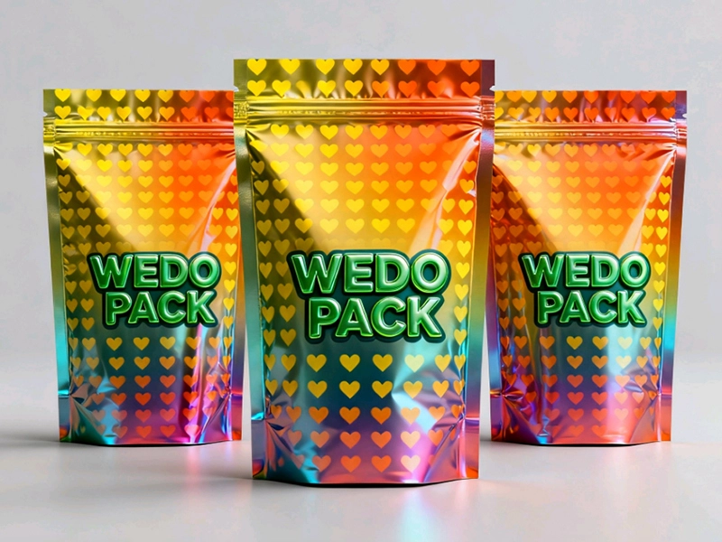 Custom Plastic Zipper Edible Food Packing Stand Up pack holographic Mylar Bag 1