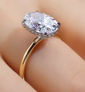 3.5CT D VVS1 US5 18K WHITE GOLD LAB DIAMOND RING 1