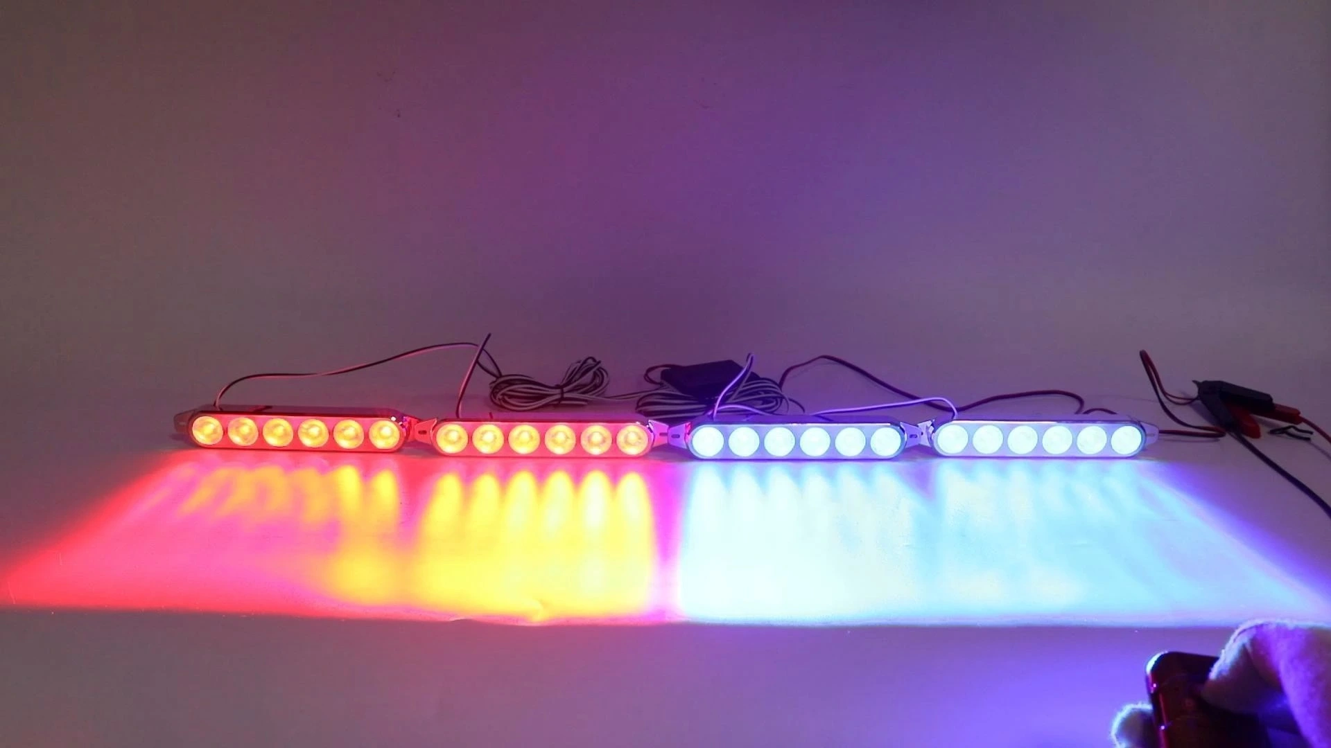 Комплект универсальных светодиодных аварийных фонарей на решетку Leadway — янтарно-белые мигающие аварийные огни для грузовиков и внедорожников 1