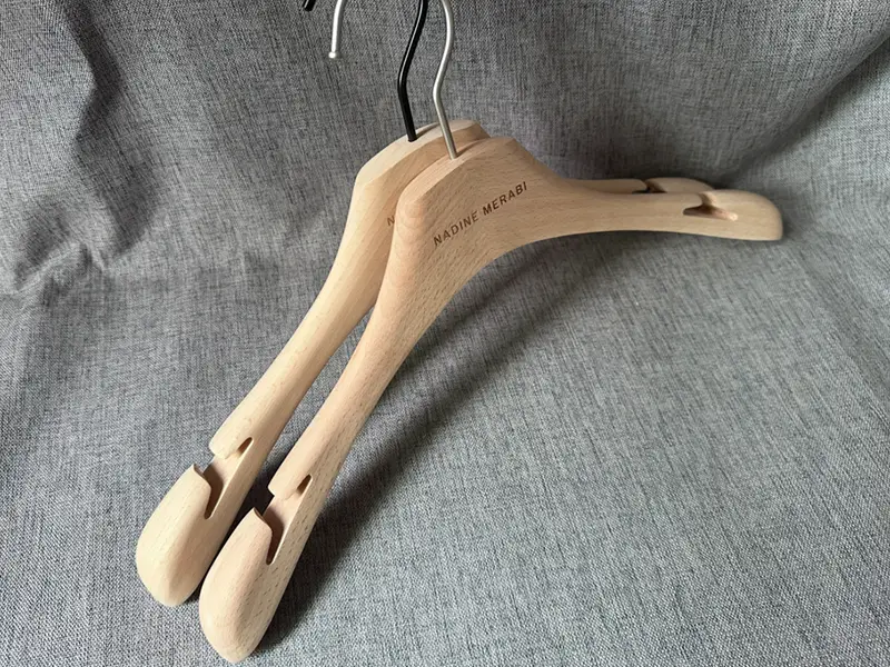 Beech wooden hanger with special slots 1
