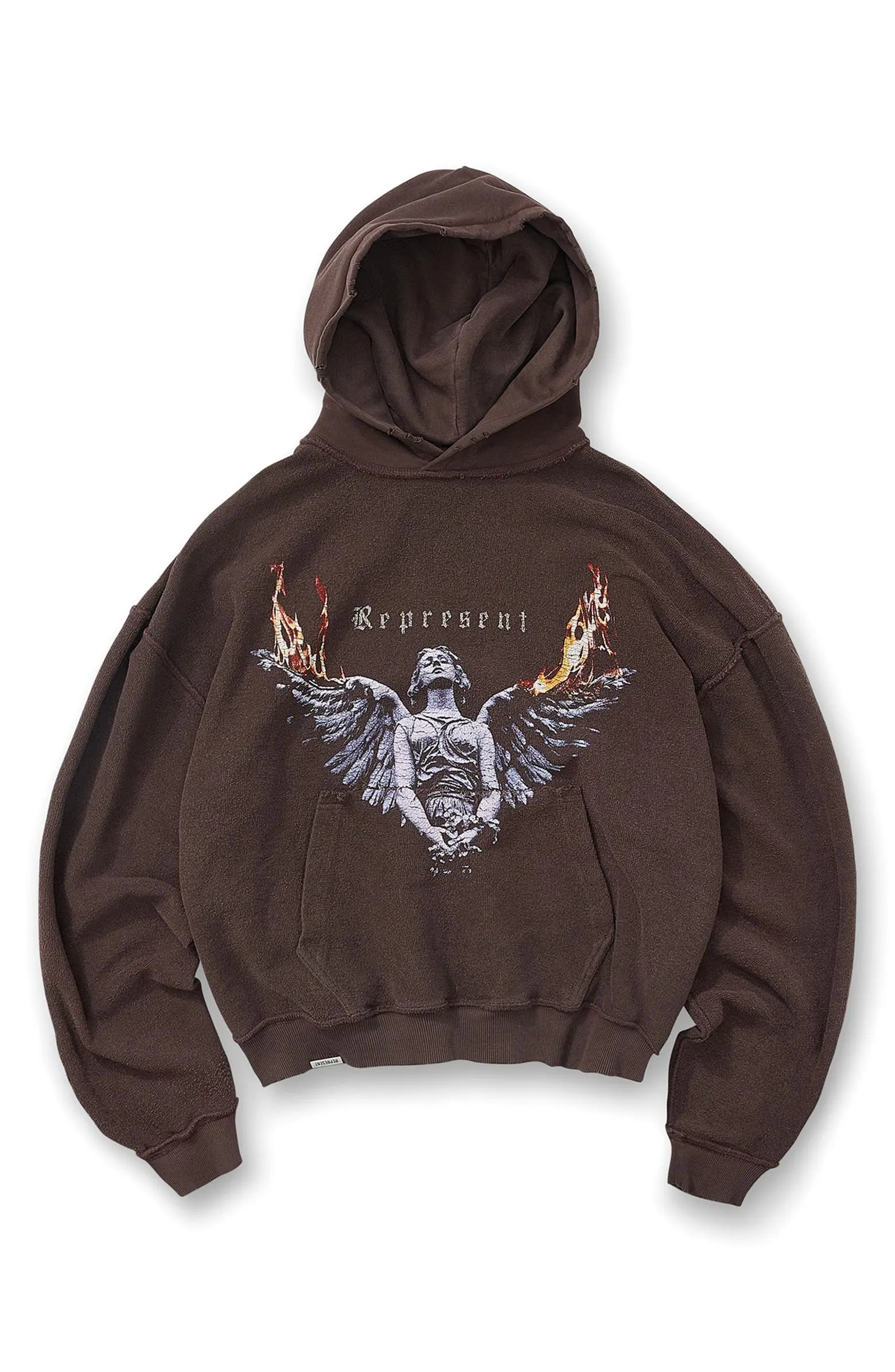 訂製服裝製造商數位印花做舊420克純棉連帽衫，附口袋 1