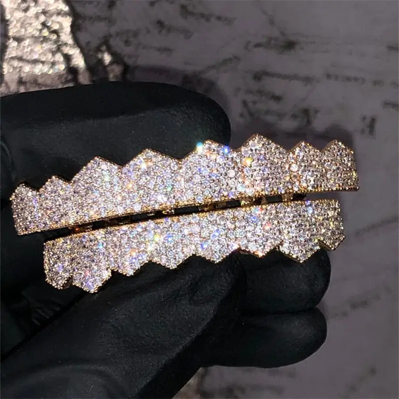 18K Guld Anpassningsbar Moissanit &amp; Ädelstensgrill Messijewelry 1