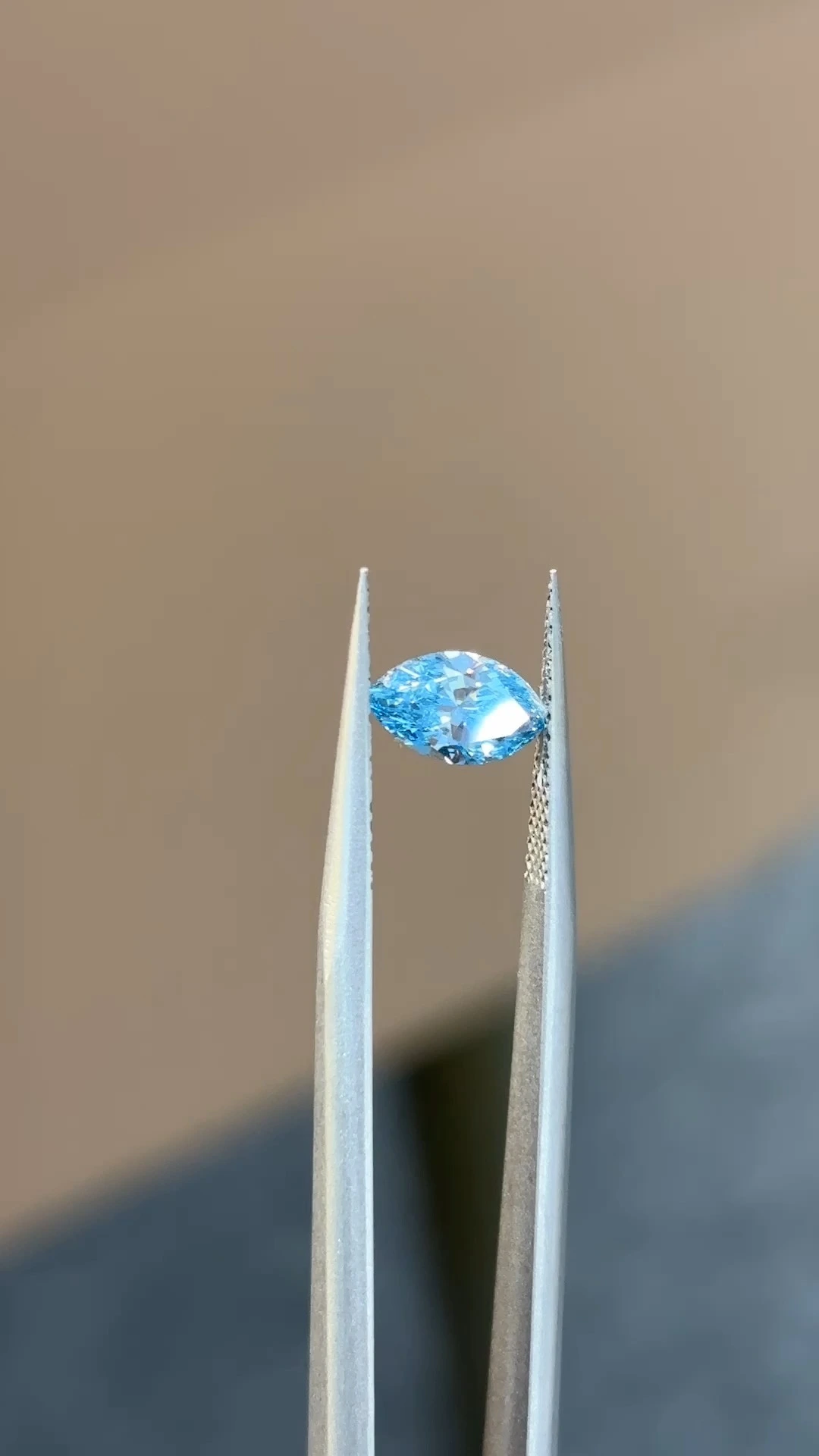 Fancy Greenish Blue Lab Grown Marquise Cut VS2 Clarity Diamond 0.77ct 1