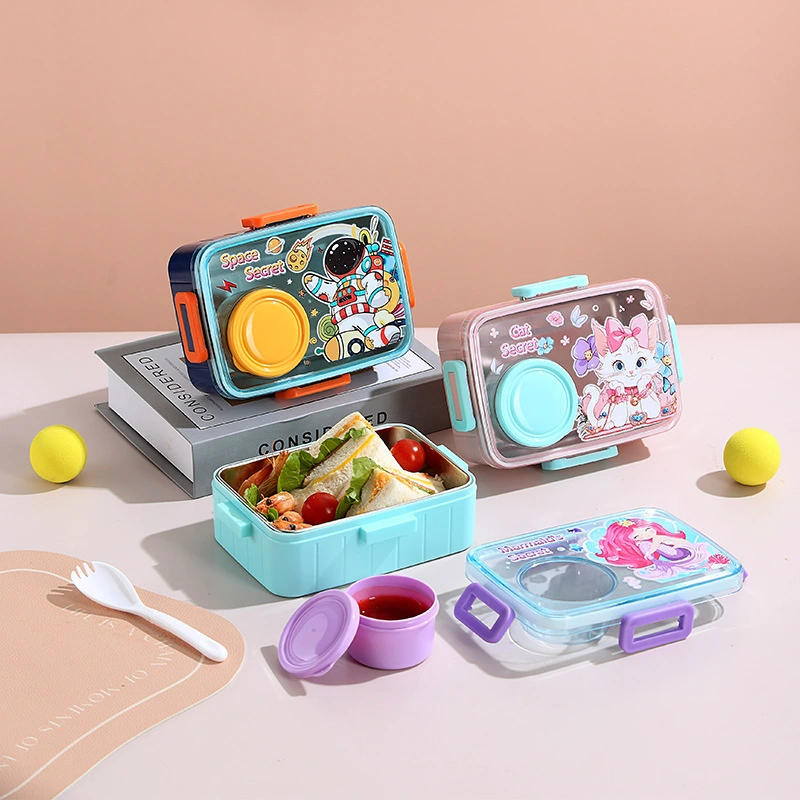 Hongxing Bento Lunch Box Containers, Cartoon Style Student Children's Plastic Bento Box 1