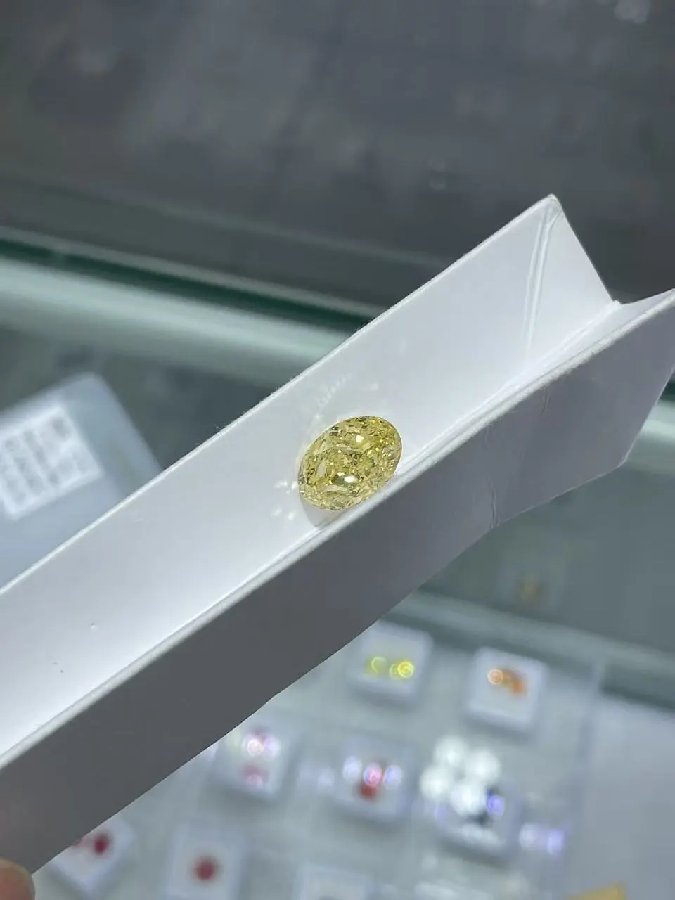 Fancy Intense Yellow Lab Grown Excellent Oval Cut VS1 Clarity Diamond 5.51ct 1