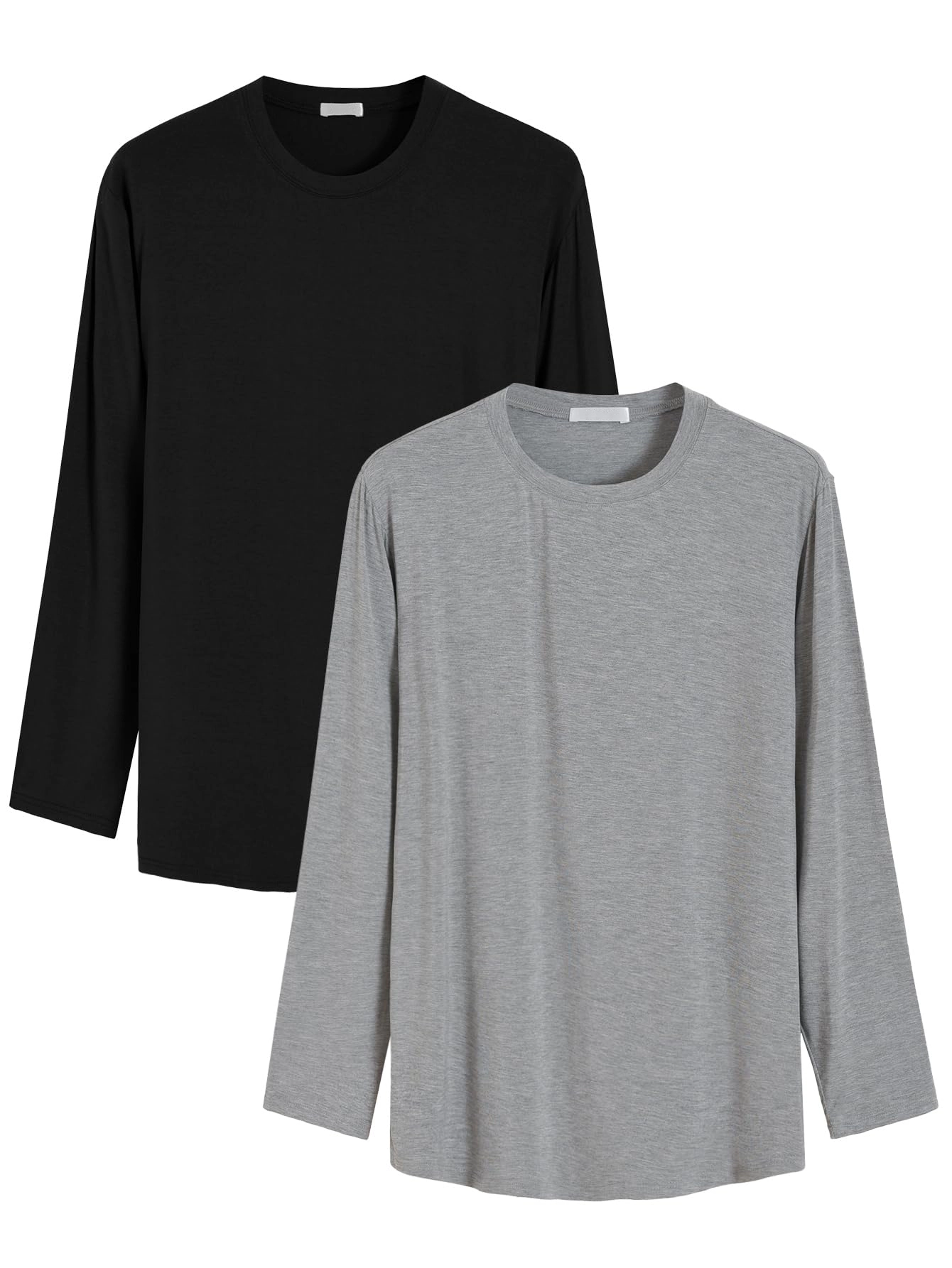 280g Long Sleeve Crewneck Bamboo Viscose T-Shirts-BBTS002 1