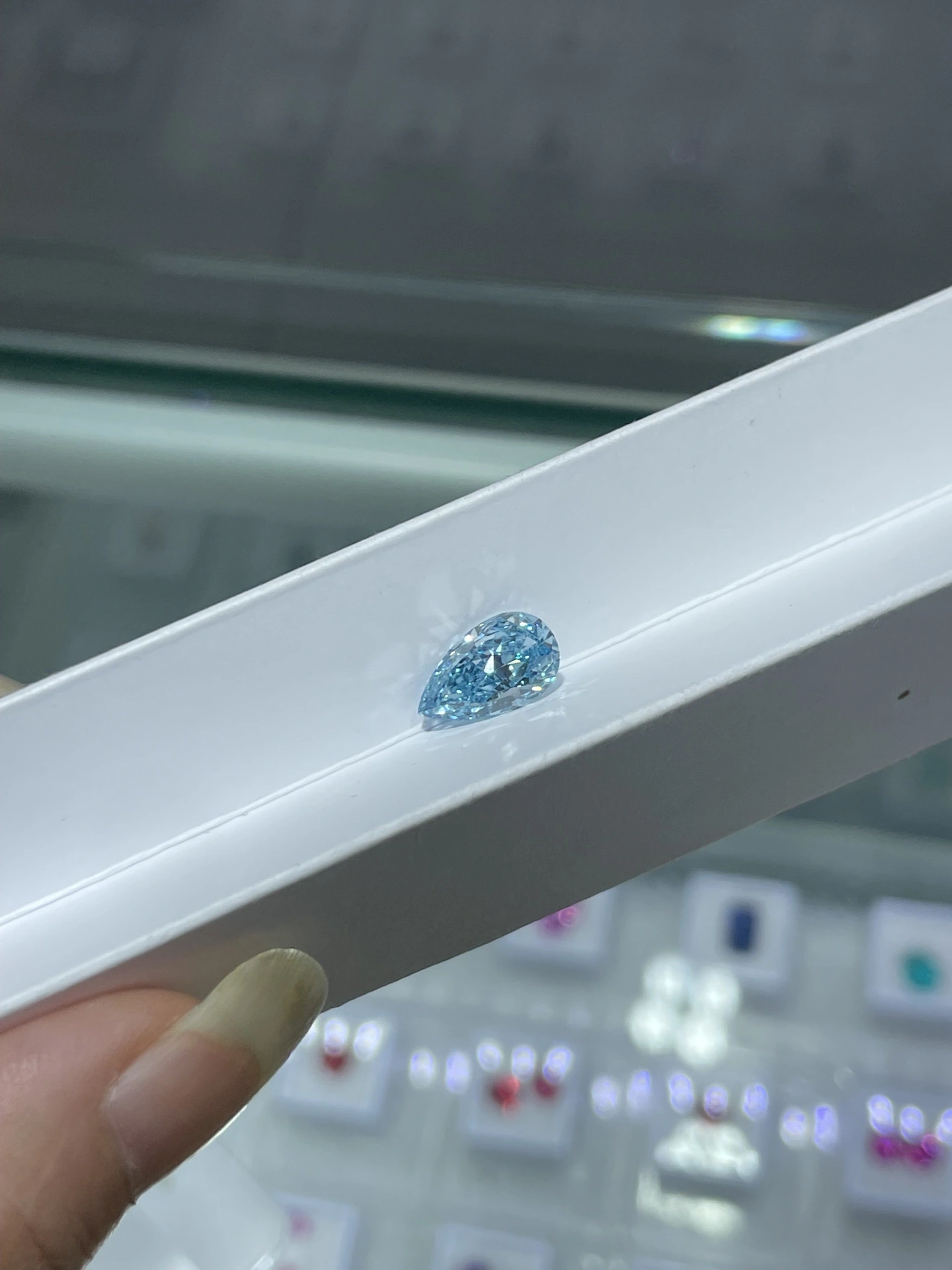 Lab Grown Fancy Intense Blue Pear-Cut VS1 Clarity Diamond 3.00ct With IGI Certificate 1