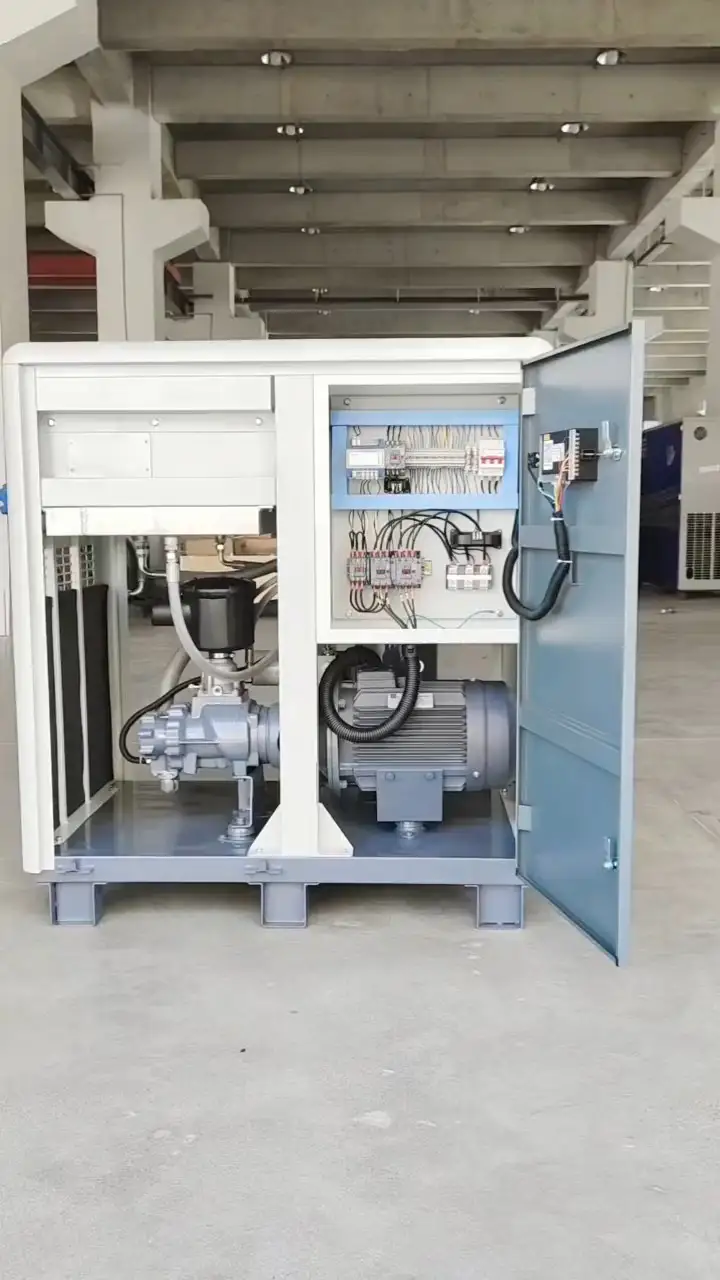 Compresor de aire de tornillo Greekn HI GA11 11KW 15HP con inyección de aceite, accionamiento directo y velocidad fija. 1