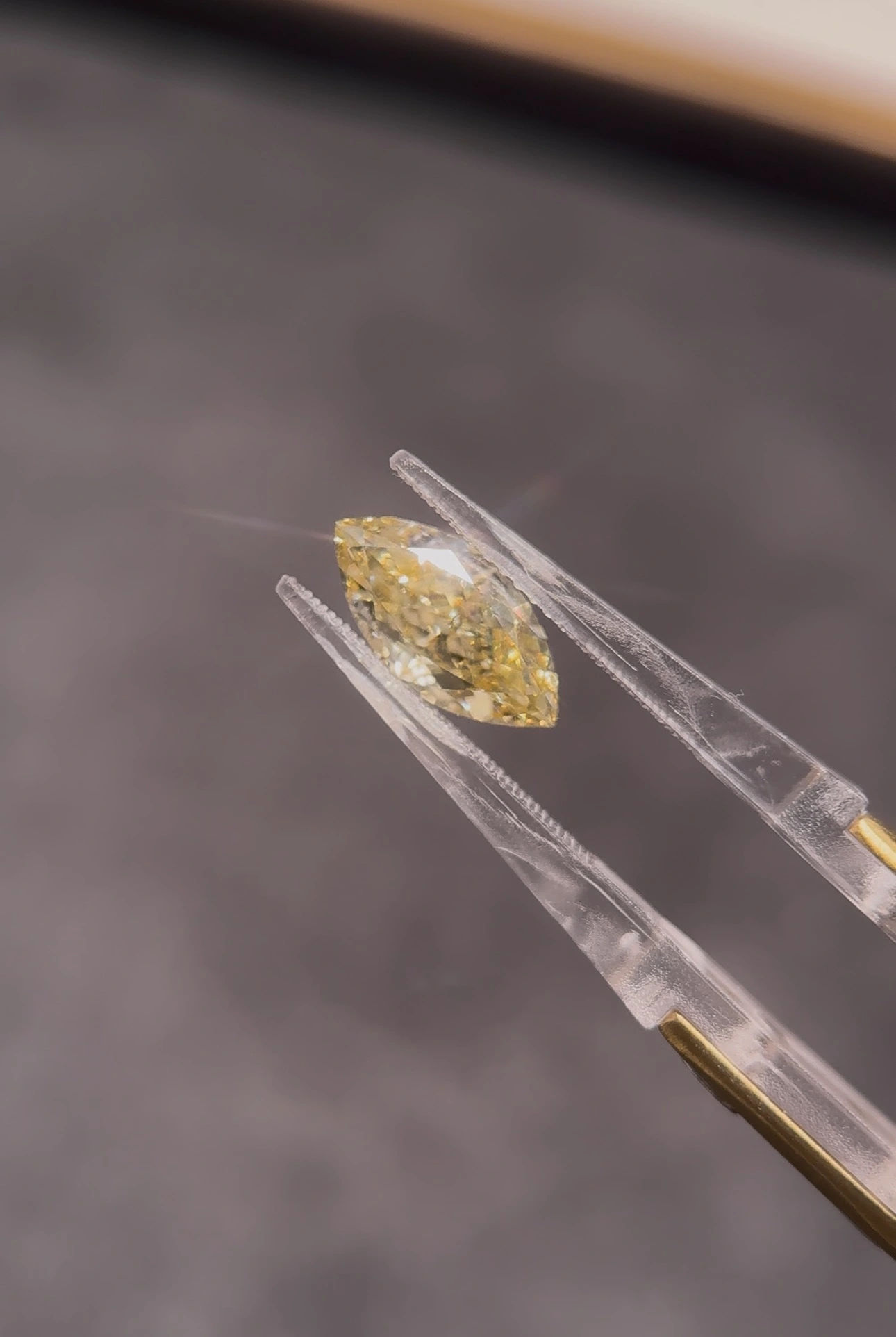 Lab Grown Fancy Intense Yellow Marquise Cut VS1 Clarity Diamond 2.51ct 1