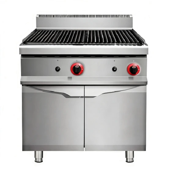 Kaesid Gas Lava Rock Grill with Cabinet | Non-Stick Commercial Grill 1