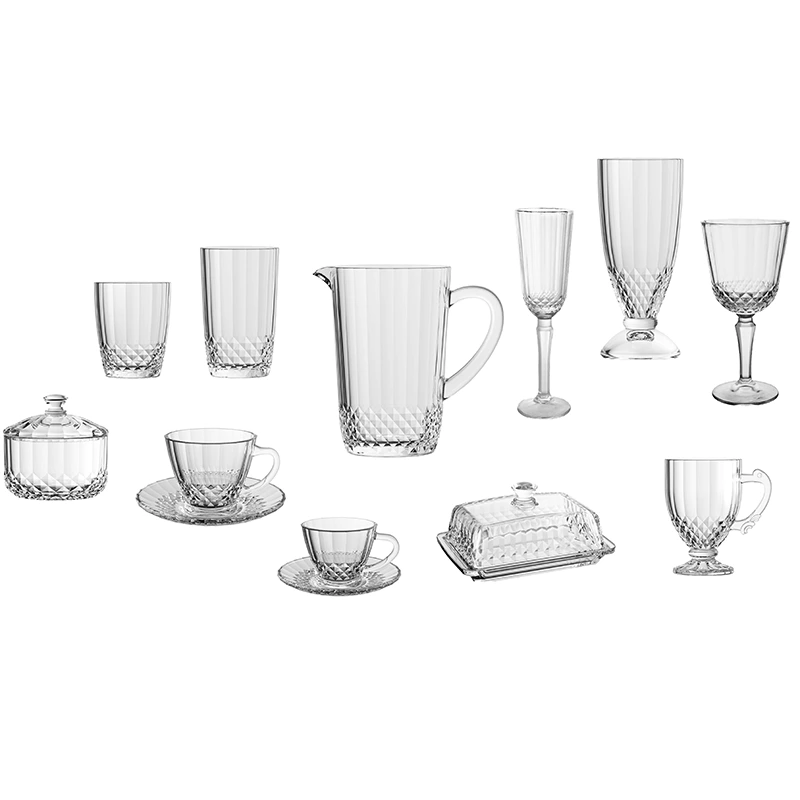 Σετ γυάλινων σκευών σειράς LUEUR, διαφανές χρώμα 1