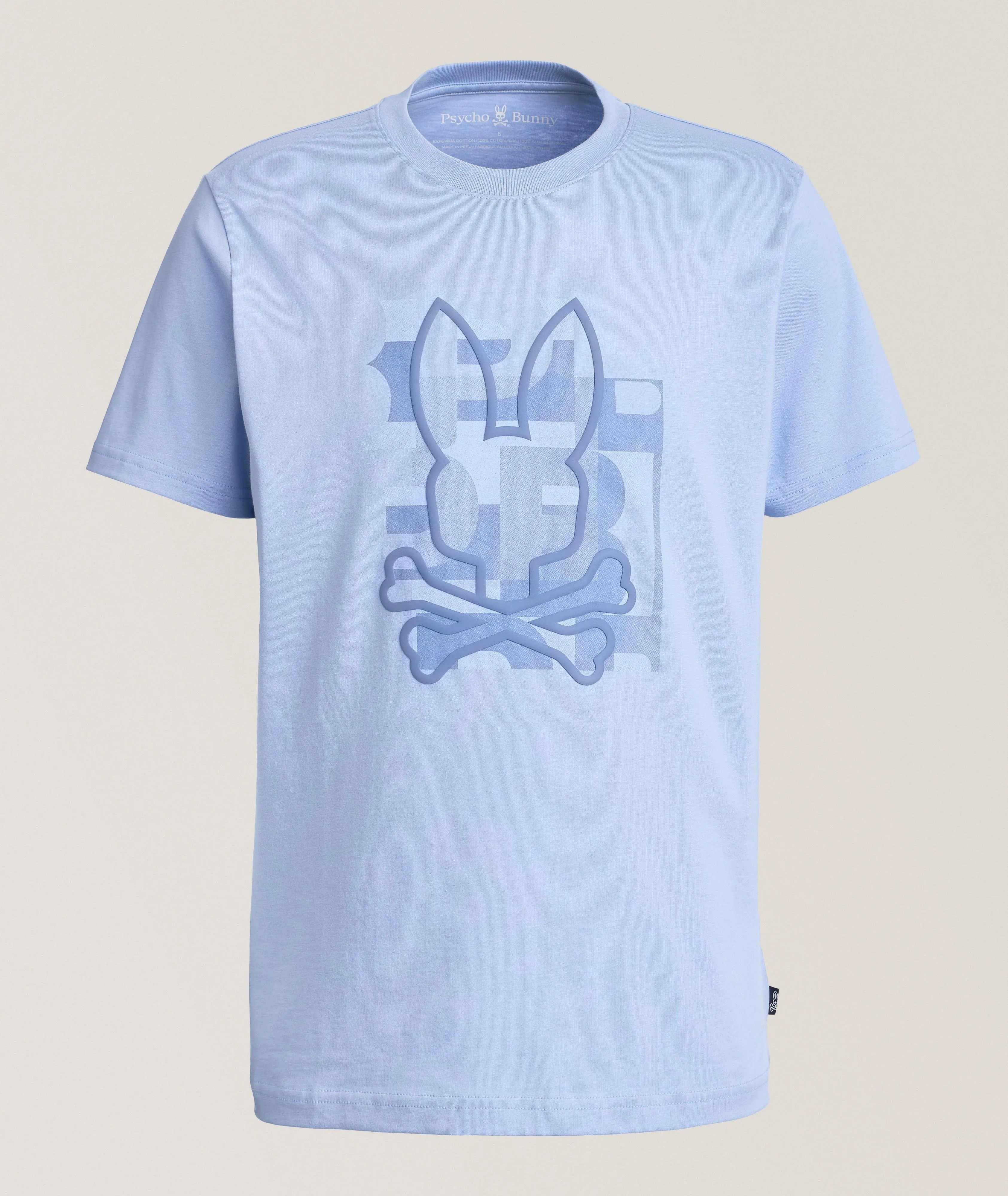 قميص قطن بيما بأكمام قصيرة ورقبة دائرية وطباعة ثلاثية الأبعاد مطاطية 220 جرام - PCTS003 1