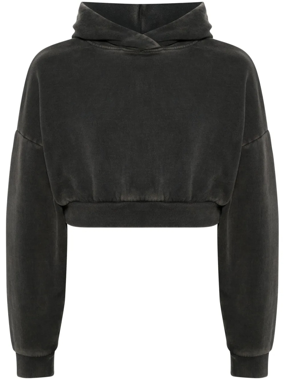 360g Custom Acid Washed Long-Sleeved Drop Shoulder Organic Cotton Cropped Hoodie-CPHD002 1