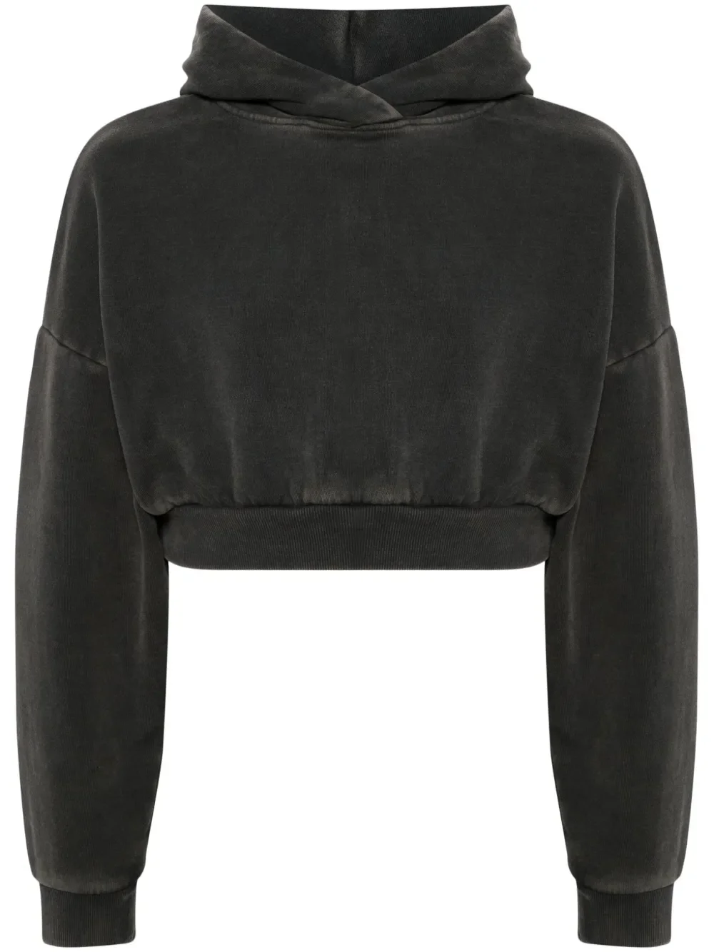 هودي قصير من القطن العضوي بأكمام طويلة وكتف منسدلة، مغسول بالحامض، 360 جرام، مخصص - CPHD002 1